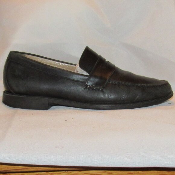 Johnston & Murphy Ainsworth Black Leather Loafers Size 9 M Sheepskin Interior - Picture 5 of 12